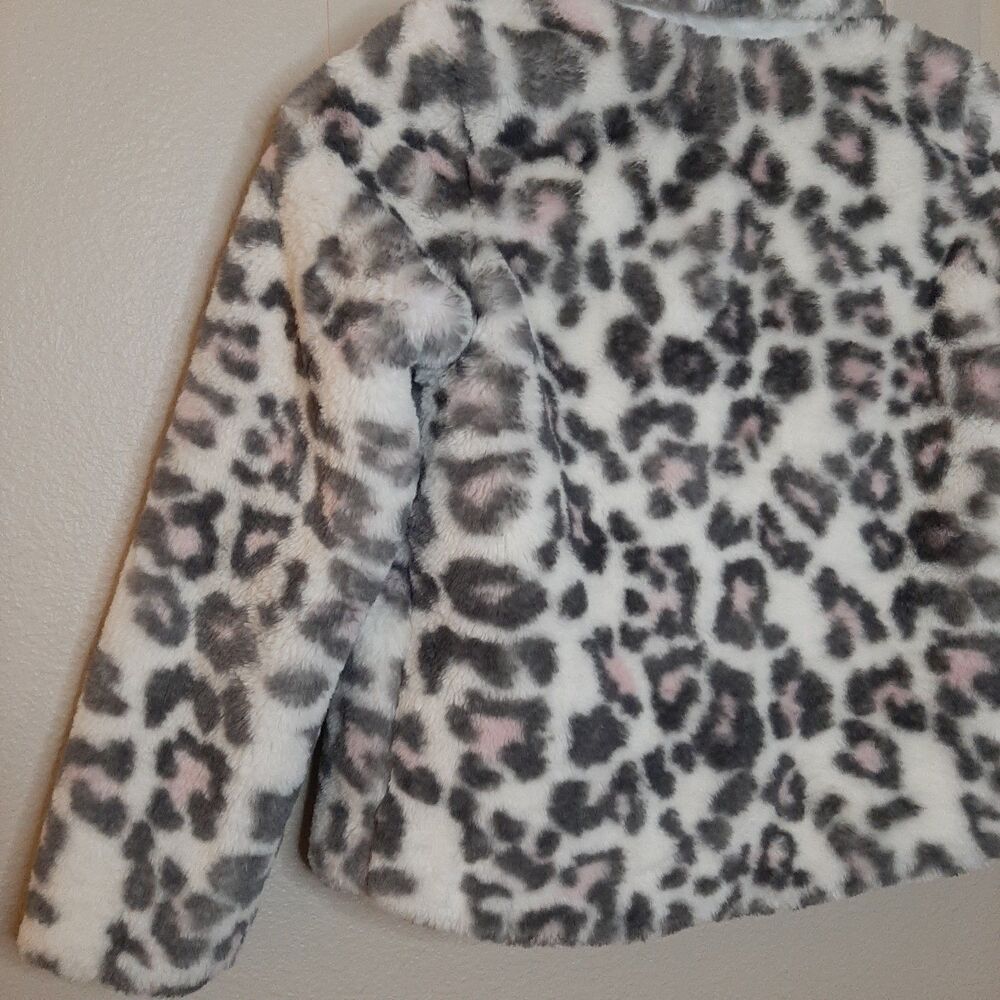 Epic Threads Jacket Multicolor Girls Size 6X Fuzzy Faux Fur Coat Button Up - Picture 10 of 11